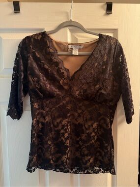CAbi Black Lace Top